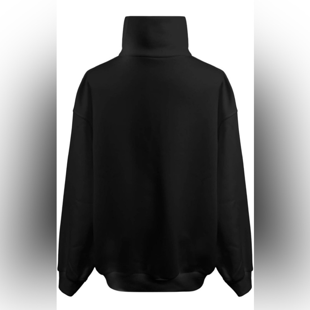 Oversized Black Quarter Zip Sweater Size M - Picture 3 of 4
